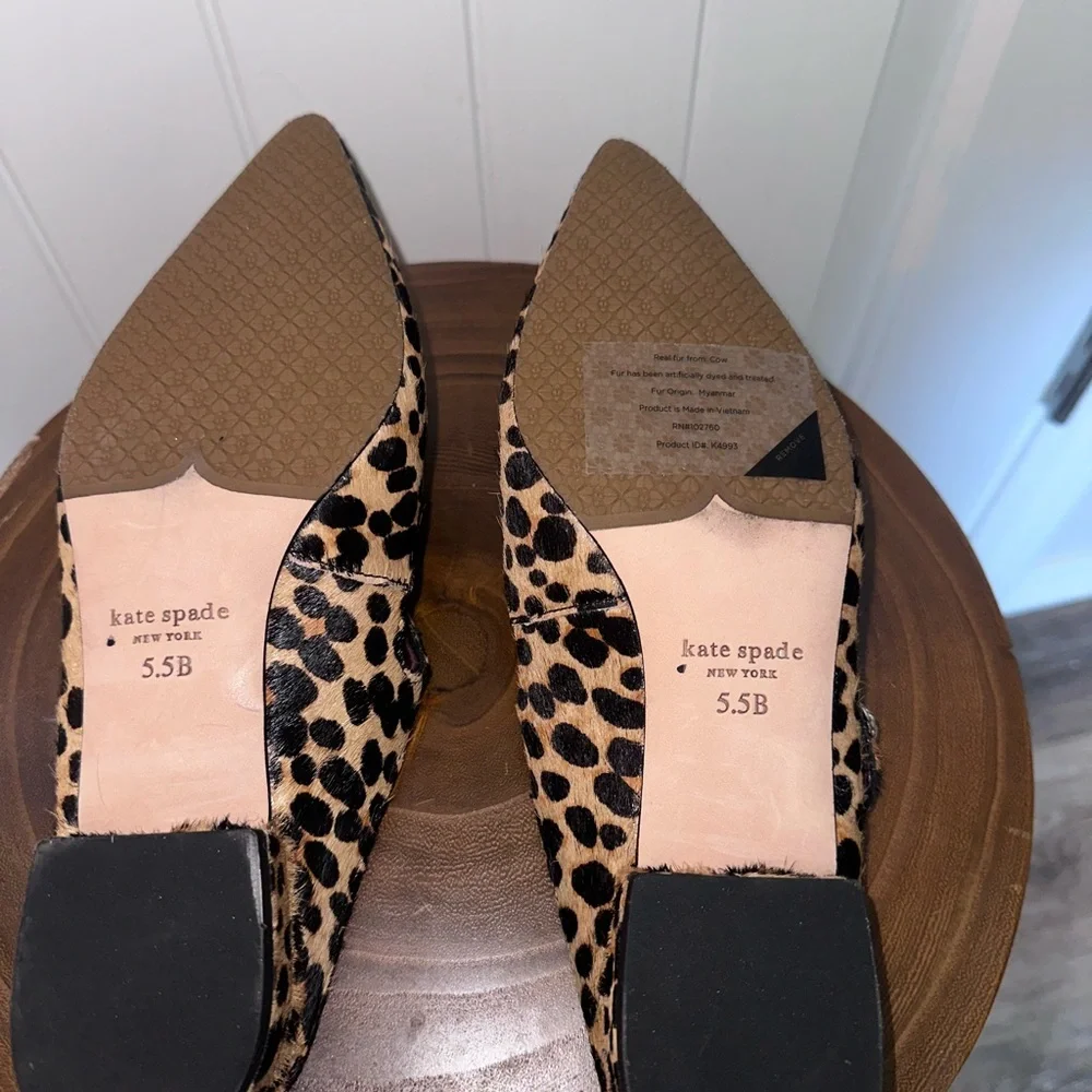 Kate Spade Meg Calf Hair Leopard Print Flats - Picture 7 of 9